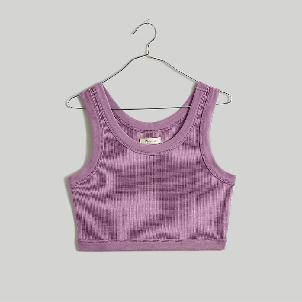 Madewell Crew neck crop top (thick and soft)